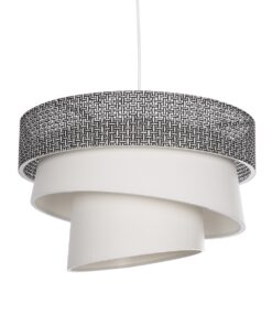 GLOBOSTAR® SIERA 203-0170 Μοντέρνο Κρεμαστό Φωτιστικό Οροφής με Ντουί 1 x E27 AC 220-240V IP20 - Μαύρο & Λευκό - Μ38 x Π38 x Υ26cm