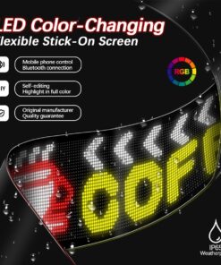 GLOBOSTAR® MATRIX GLB-106-0013 Εύκαμπτη Κυλιόμενη Ψηφιακή Επιγραφή 192x28cm P7 256×32 Pixel LED 40W AC 220-240V Αδιάβροχο IP65 Πολύχρωμο RGB – Bluetooth Control μέσω iPIXEL APP – Μ192 x Π0.4 x Υ28cm – 2 Χρόνια Εγγύηση