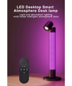 GLOBOSTAR® DESTINY GLB-106-0019 Επιτραπέζιο Φωτιστικό Πορτατίφ με RF Ασύρματο Χειριστήριο & Λειτουργία μέσω WiFi APP LED 10W 600lm 180° AC 220-240V IP20 Πολύχρωμο RGB Dimmable – Sanan SMD Chip – Μαύρο – Μ14 x Π14 x Υ40.5cm – 2 Χρόνια Εγγύηση