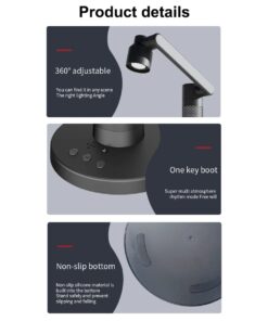 GLOBOSTAR® DESTINY GLB-106-0020 Επιτραπέζιο Φωτιστικό Πορτατίφ με RF Ασύρματο Χειριστήριο & Λειτουργία μέσω WiFi APP LED 10W 600lm 180° AC 220-240V IP20 Πολύχρωμο RGB Dimmable – Sanan SMD Chip – Μαύρο – Μ14 x Π14 x Υ50cm – 2 Χρόνια Εγγύηση