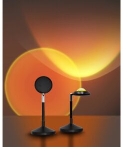 GLOBOSTAR® SUNSET GLB-106-0022 Επιτραπέζιο Φωτιστικό Πορτατίφ Προτζέκτορας Sunset με RF Ασύρματο Χειριστήριο & Λειτουργία μέσω WiFi APP LED 6W 360lm 60° AC 220-240V IP20 Πολύχρωμο RGB Dimmable – Sanan SMD Chip – Μαύρο – Μ10 x Π10 x Υ27cm – 2 Χρόνια Εγγύηση