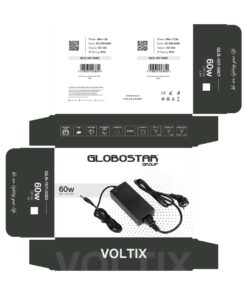 GLOBOSTAR® VOLTIX GLB-107-0003 Τροφοδοτικό/Μετασχηματιστής Class II SELV 60W 5A AC 220-240V σε DC 12V IP20 – Μαύρο Ματ – Μ11.5 x Π5 x Υ3.2cm – 3 Χρόνια Εγγύηση