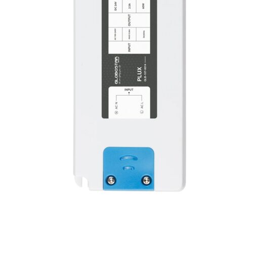 GLOBOSTAR® PLUX GLB-107-0014 Τροφοδοτικό/Μετασχηματιστής Class II SELV 60W 2.5A AC 220-240V σε DC 24V IP20 – Λευκό Ματ – Μ18.5 x Π6.4 x Υ2.2cm – 3 Χρόνια Εγγύηση