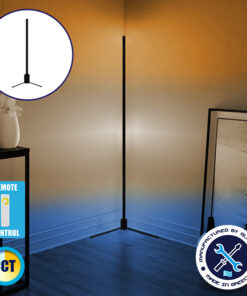 Μοντέρνο Minimal Επιδαπέδιο Μαύρο Φωτιστικό 100cm LED 16 Watt με Ασύρματο Χειριστήριο Αφής 2.4G RF & Dimmer CCT - Ψυχρό - Ημέρας - Θερμό GloboStar ALIEN Design GLOBO-100-10