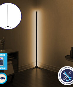 Μοντέρνο Minimal Επιδαπέδιο Μαύρο Φωτιστικό 100cm LED 16 Watt με Ασύρματο Χειριστήριο RF & Dimmer Φυσικό Λευκό 4500k GloboStar ALIEN Design GLOBO-100-2
