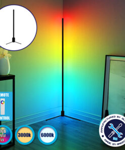 Μοντέρνο Minimal Επιδαπέδιο Μαύρο Φωτιστικό 100cm LED 20 Watt με Ασύρματο Χειριστήριο Αφής 2.4G RF & Dimmer RGBW+WW Πολύχρωμο - Ψυχρό - Ημέρας - Θερμό GloboStar ALIEN Design GLOBO-100-9