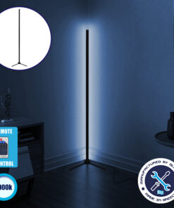 Μοντέρνο Minimal Επιδαπέδιο Μαύρο Φωτιστικό 200cm LED 32 Watt με Ασύρματο Χειριστήριο RF & Dimmer Ψυχρό Λευκό 6000k GloboStar ALIEN Design GLOBO-200-1