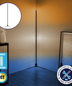 Μοντέρνο Minimal Επιδαπέδιο Μαύρο Φωτιστικό 250cm LED 40 Watt με Ασύρματο Χειριστήριο Αφής 2.4G RF & Dimmer CCT - Ψυχρό - Ημέρας - Θερμό GloboStar ALIEN Design GLOBO-250-10