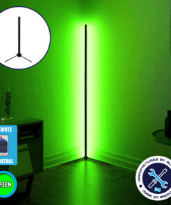 Μοντέρνο Minimal Επιτραπέζιο Μαύρο Φωτιστικό 50cm LED 8 Watt με Ασύρματο Χειριστήριο RF & Dimmer Πράσινο GloboStar ALIEN Design GLOBO-50-5