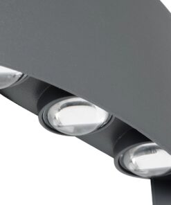 kelvo® SIXOAD KLV-101-0007 Φωτιστικό Τοίχου / Απλίκα LED 18W 1800lm 30° AC 220-240V Αδιάβροχο IP65 Θερμό Λευκό 2700K – CREE XPE Chip & TÜV SÜD Driver – Γκρι Ανθρακί Ματ – Μ17 x Π4 x Υ8cm – 5 Χρόνια Εγγύηση