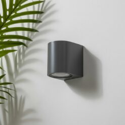 kelvo® MURANO KLV-101-0013 Φωτιστικό Τοίχου / Απλίκα για Λάμπα MR16 με Ντουί GU10 AC 220-240V Αδιάβροχο IP65 – Γκρι Ανθρακί Ματ – Μ8 x Π8 x Υ7cm