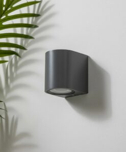 kelvo® MURANO KLV-101-0013 Φωτιστικό Τοίχου / Απλίκα για Λάμπα MR16 με Ντουί GU10 AC 220-240V Αδιάβροχο IP65 – Γκρι Ανθρακί Ματ – Μ8 x Π8 x Υ7cm