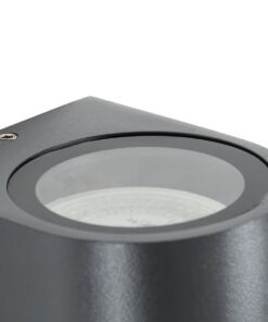 kelvo® MURANO KLV-101-0013 Φωτιστικό Τοίχου / Απλίκα για Λάμπα MR16 με Ντουί GU10 AC 220-240V Αδιάβροχο IP65 – Γκρι Ανθρακί Ματ – Μ8 x Π8 x Υ7cm