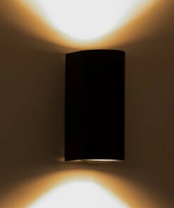 kelvo® MURANO KLV-101-0015 Φωτιστικό Τοίχου / Απλίκα για 2 Λάμπες MR16 με Ντουί GU10 AC 220-240V Αδιάβροχο IP65 – Μαύρο Ματ – Μ8 x Π8 x Υ15cm