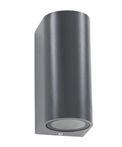 kelvo® MURANO KLV-101-0016 Φωτιστικό Τοίχου / Απλίκα για 2 Λάμπες MR16 με Ντουί GU10 AC 220-240V Αδιάβροχο IP65 – Γκρι Ανθρακί Ματ – Μ8 x Π8 x Υ15cm