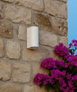 kelvo® MURANO KLV-101-0017 Φωτιστικό Τοίχου / Απλίκα για 2 Λάμπες MR16 με Ντουί GU10 AC 220-240V Αδιάβροχο IP65 – Λευκό Ματ – Μ8 x Π8 x Υ15cm