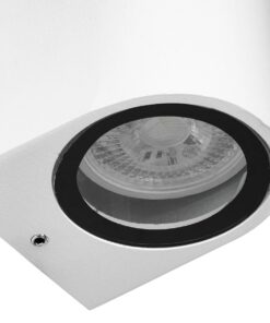 kelvo® MURANO KLV-101-0017 Φωτιστικό Τοίχου / Απλίκα για 2 Λάμπες MR16 με Ντουί GU10 AC 220-240V Αδιάβροχο IP65 – Λευκό Ματ – Μ8 x Π8 x Υ15cm