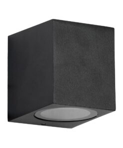 kelvo® BURANO KLV-101-0018 Φωτιστικό Τοίχου / Απλίκα για Λάμπα MR16 με Ντουί GU10 AC 220-240V Αδιάβροχο IP65 – Μαύρο Ματ – Μ8 x Π8 x Υ7cm