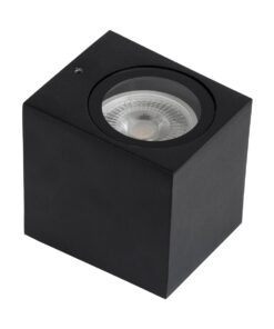 kelvo® BURANO KLV-101-0018 Φωτιστικό Τοίχου / Απλίκα για Λάμπα MR16 με Ντουί GU10 AC 220-240V Αδιάβροχο IP65 – Μαύρο Ματ – Μ8 x Π8 x Υ7cm