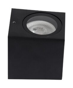 kelvo® BURANO KLV-101-0018 Φωτιστικό Τοίχου / Απλίκα για Λάμπα MR16 με Ντουί GU10 AC 220-240V Αδιάβροχο IP65 – Μαύρο Ματ – Μ8 x Π8 x Υ7cm