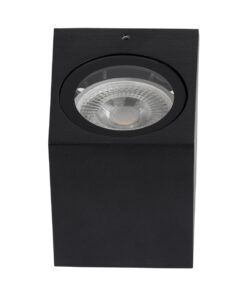 kelvo® BURANO KLV-101-0018 Φωτιστικό Τοίχου / Απλίκα για Λάμπα MR16 με Ντουί GU10 AC 220-240V Αδιάβροχο IP65 – Μαύρο Ματ – Μ8 x Π8 x Υ7cm