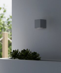 kelvo® BURANO KLV-101-0019 Φωτιστικό Τοίχου / Απλίκα για Λάμπα MR16 με Ντουί GU10 AC 220-240V Αδιάβροχο IP65 – Γκρι Ανθρακί Ματ – Μ8 x Π8 x Υ7cm