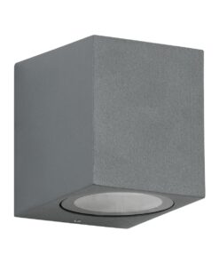 kelvo® BURANO KLV-101-0019 Φωτιστικό Τοίχου / Απλίκα για Λάμπα MR16 με Ντουί GU10 AC 220-240V Αδιάβροχο IP65 – Γκρι Ανθρακί Ματ – Μ8 x Π8 x Υ7cm