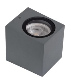 kelvo® BURANO KLV-101-0019 Φωτιστικό Τοίχου / Απλίκα για Λάμπα MR16 με Ντουί GU10 AC 220-240V Αδιάβροχο IP65 – Γκρι Ανθρακί Ματ – Μ8 x Π8 x Υ7cm