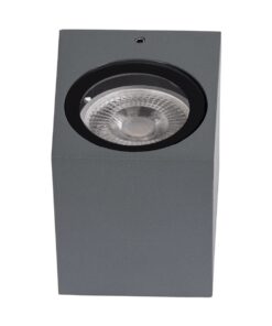 kelvo® BURANO KLV-101-0019 Φωτιστικό Τοίχου / Απλίκα για Λάμπα MR16 με Ντουί GU10 AC 220-240V Αδιάβροχο IP65 – Γκρι Ανθρακί Ματ – Μ8 x Π8 x Υ7cm