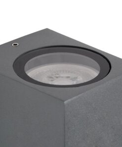 kelvo® BURANO KLV-101-0019 Φωτιστικό Τοίχου / Απλίκα για Λάμπα MR16 με Ντουί GU10 AC 220-240V Αδιάβροχο IP65 – Γκρι Ανθρακί Ματ – Μ8 x Π8 x Υ7cm