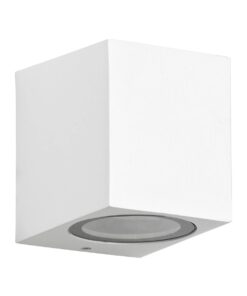 kelvo® BURANO KLV-101-0020 Φωτιστικό Τοίχου / Απλίκα για Λάμπα MR16 με Ντουί GU10 AC 220-240V Αδιάβροχο IP65 – Λευκό Ματ – Μ8 x Π8 x Υ7cm