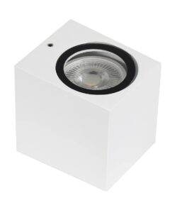 kelvo® BURANO KLV-101-0020 Φωτιστικό Τοίχου / Απλίκα για Λάμπα MR16 με Ντουί GU10 AC 220-240V Αδιάβροχο IP65 – Λευκό Ματ – Μ8 x Π8 x Υ7cm