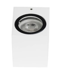 kelvo® BURANO KLV-101-0020 Φωτιστικό Τοίχου / Απλίκα για Λάμπα MR16 με Ντουί GU10 AC 220-240V Αδιάβροχο IP65 – Λευκό Ματ – Μ8 x Π8 x Υ7cm