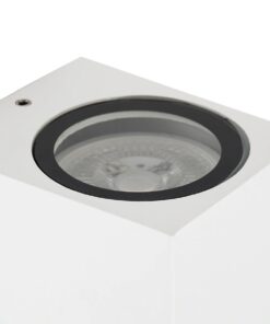 kelvo® BURANO KLV-101-0020 Φωτιστικό Τοίχου / Απλίκα για Λάμπα MR16 με Ντουί GU10 AC 220-240V Αδιάβροχο IP65 – Λευκό Ματ – Μ8 x Π8 x Υ7cm