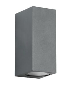 kelvo® BURANO KLV-101-0022 Φωτιστικό Τοίχου / Απλίκα για 2 Λάμπες MR16 με Ντουί GU10 AC 220-240V Αδιάβροχο IP65 – Γκρι Ανθρακί Ματ – Μ8 x Π8 x Υ15cm