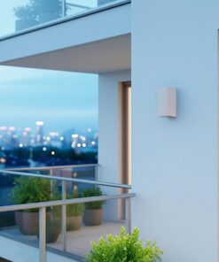 kelvo® BURANO KLV-101-0023 Φωτιστικό Τοίχου / Απλίκα για 2 Λάμπες MR16 με Ντουί GU10 AC 220-240V Αδιάβροχο IP65 – Λευκό Ματ – Μ8 x Π8 x Υ15cm