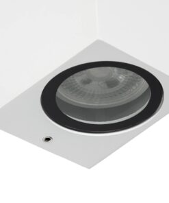 kelvo® BURANO KLV-101-0023 Φωτιστικό Τοίχου / Απλίκα για 2 Λάμπες MR16 με Ντουί GU10 AC 220-240V Αδιάβροχο IP65 – Λευκό Ματ – Μ8 x Π8 x Υ15cm