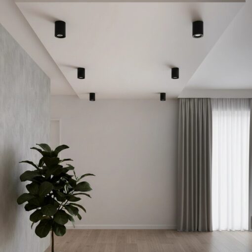 kelvo® AKIRA KLV-101-0024 Κινούμενο Φωτιστικό Downlight Σποτ για Λάμπα MR16 με Ντουί GU10 AC 220-240V IP20 – Μαύρο Ματ – Μ8 x Π8 x Υ10cm