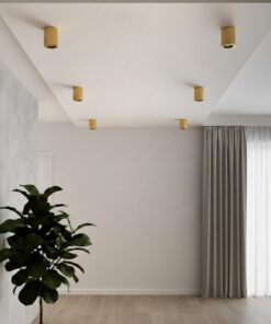 kelvo® AKIRA KLV-101-0027 Κινούμενο Φωτιστικό Downlight Σποτ για Λάμπα MR16 με Ντουί GU10 AC 220-240V IP20 – Χρυσό Βούρτσας – Μ8 x Π8 x Υ10cm