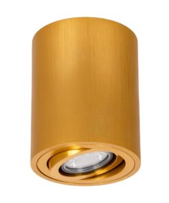 kelvo® AKIRA KLV-101-0027 Κινούμενο Φωτιστικό Downlight Σποτ για Λάμπα MR16 με Ντουί GU10 AC 220-240V IP20 – Χρυσό Βούρτσας – Μ8 x Π8 x Υ10cm