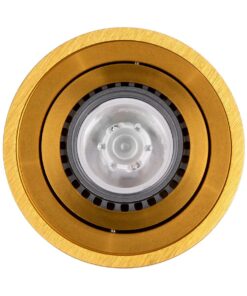 kelvo® AKIRA KLV-101-0027 Κινούμενο Φωτιστικό Downlight Σποτ για Λάμπα MR16 με Ντουί GU10 AC 220-240V IP20 – Χρυσό Βούρτσας – Μ8 x Π8 x Υ10cm