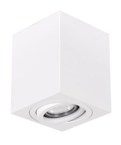 kelvo® AKIRA KLV-101-0029 Κινούμενο Φωτιστικό Downlight Σποτ για Λάμπα MR16 με Ντουί GU10 AC 220-240V IP20 – Λευκό Ματ – Μ8 x Π8 x Υ10cm