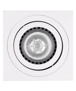 kelvo® AKIRA KLV-101-0029 Κινούμενο Φωτιστικό Downlight Σποτ για Λάμπα MR16 με Ντουί GU10 AC 220-240V IP20 – Λευκό Ματ – Μ8 x Π8 x Υ10cm