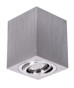 kelvo® AKIRA KLV-101-0030 Κινούμενο Φωτιστικό Downlight Σποτ για Λάμπα MR16 με Ντουί GU10 AC 220-240V IP20 – Νίκελ Βούρτσας – Μ8 x Π8 x Υ10cm