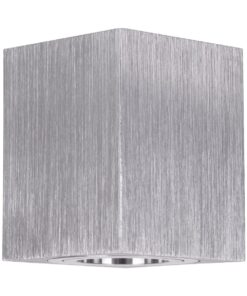 kelvo® AKIRA KLV-101-0030 Κινούμενο Φωτιστικό Downlight Σποτ για Λάμπα MR16 με Ντουί GU10 AC 220-240V IP20 – Νίκελ Βούρτσας – Μ8 x Π8 x Υ10cm
