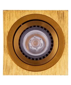kelvo® AKIRA KLV-101-0031 Κινούμενο Φωτιστικό Downlight Σποτ για Λάμπα MR16 με Ντουί GU10 AC 220-240V IP20 – Χρυσό Βούρτσας – Μ8 x Π8 x Υ10cm