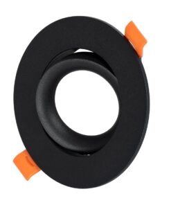 kelvo® OMEGA KLV-101-0036 Χωνευτό Κινούμενο Φωτιστικό Downlight Σποτ για Λάμπα MR16 με Ντουί GU10 AC 220-240V IP20 – Μαύρο Ματ – Μ10.5 x Π10.5 x Υ2.2cm / Q7.5cm