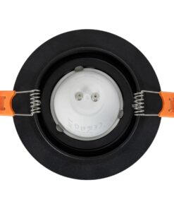 kelvo® OMEGA KLV-101-0036 Χωνευτό Κινούμενο Φωτιστικό Downlight Σποτ για Λάμπα MR16 με Ντουί GU10 AC 220-240V IP20 – Μαύρο Ματ – Μ10.5 x Π10.5 x Υ2.2cm / Q7.5cm
