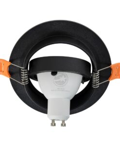 kelvo® OMEGA KLV-101-0036 Χωνευτό Κινούμενο Φωτιστικό Downlight Σποτ για Λάμπα MR16 με Ντουί GU10 AC 220-240V IP20 – Μαύρο Ματ – Μ10.5 x Π10.5 x Υ2.2cm / Q7.5cm