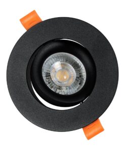 kelvo® OMEGA KLV-101-0036 Χωνευτό Κινούμενο Φωτιστικό Downlight Σποτ για Λάμπα MR16 με Ντουί GU10 AC 220-240V IP20 – Μαύρο Ματ – Μ10.5 x Π10.5 x Υ2.2cm / Q7.5cm